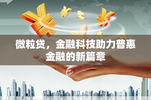 莲都微粒贷，金融科技助力普惠金融的新篇章