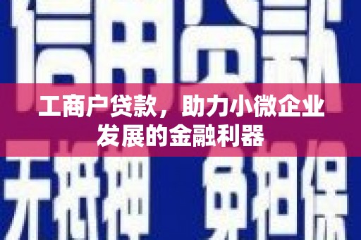 莲都工商户贷款,助力小微企业发展的金融利器 莲都工商户贷款,助力小微企业发展的金融利器