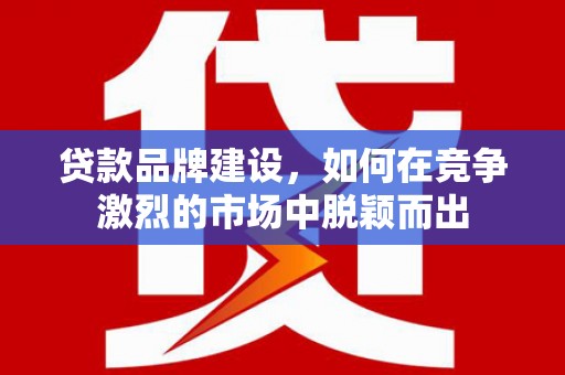 莲都贷款品牌建设，如何在竞争激烈的市场中脱颖而出