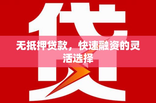 莲都无抵押贷款，快速融资的灵活选择