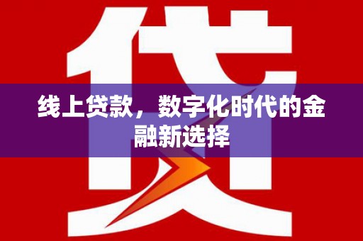 莲都线上贷款，数字化时代的金融新选择