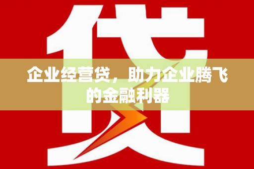 莲都企业经营贷，助力企业腾飞的金融利器