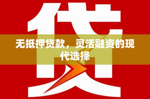 莲都无抵押贷款，灵活融资的现代选择