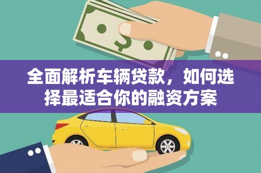 莲都全面解析车辆贷款，如何选择最适合你的融资方案