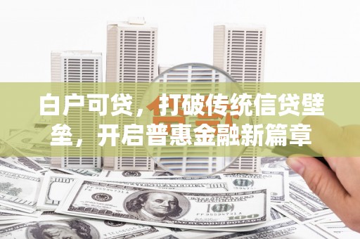 莲都白户可贷，打破传统信贷壁垒，开启普惠金融新篇章